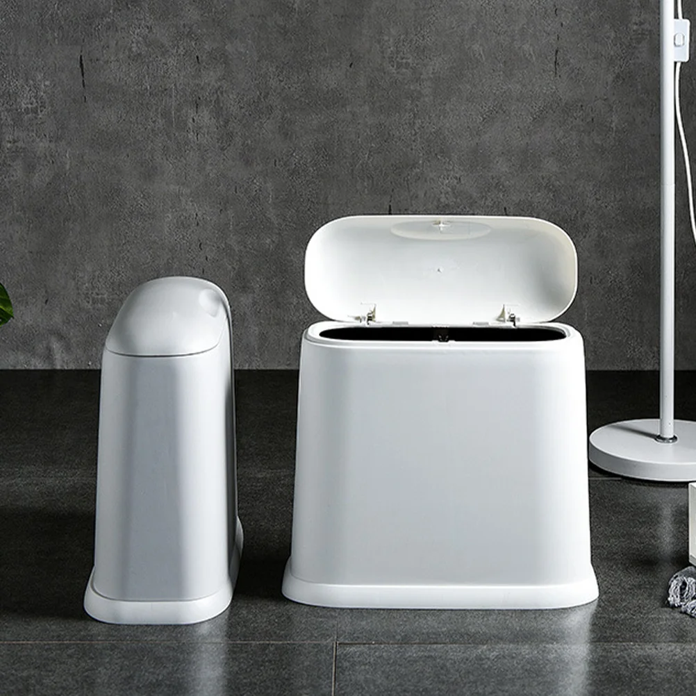 

Versatile Narrow Slot Trash Can Compact Plastic Wastebasket for Home Office Bedrooms Craft Rooms Practical Use