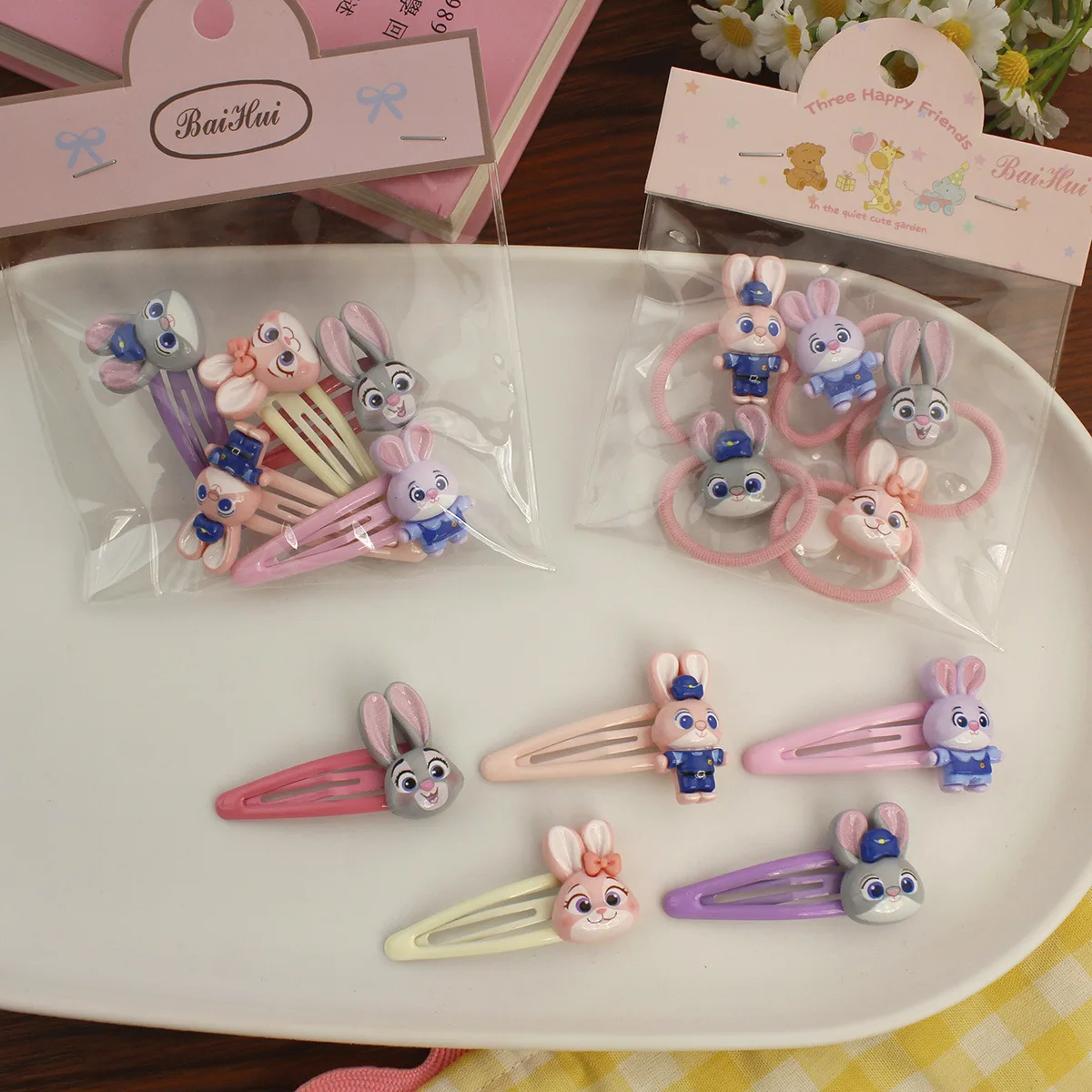 5 Buah untuk Zootopia2 Ikat Rambut Jepit Rambut Aksesori Rambut Lucu Anak-anak Jepit Rambut Cetak Hadiah Ulang Tahun Minimalis