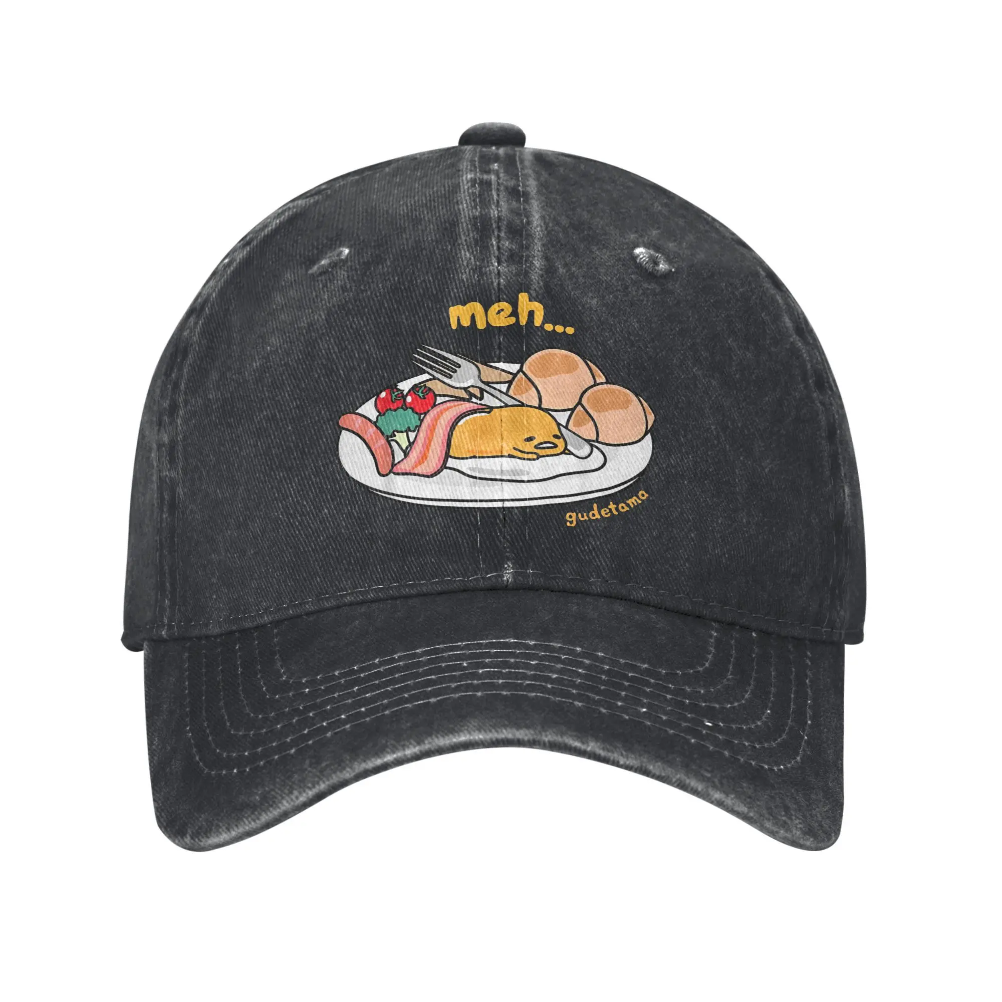 

Gudetama Meh Breakfast Casual Baseball Cap Spring Trucker Hat Sun Visor Running Hippie Hats Couple Women Vintage Baseball Caps