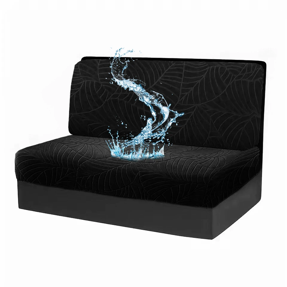 2 Pcs/set Leaves Jacquard RV Dinette Cushion Covers Elastic Armless Couch Slipcover Stretch Rv Camper Car Bench Seat Cover