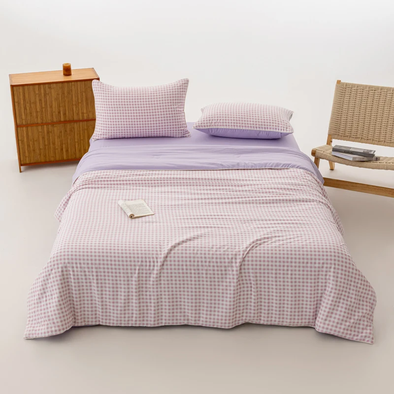 1pc Plaid Printed Summer Comforter Single/Full/Queen Size Soft Air Condition Quilt Light Blanket edredones para cama 여름이불