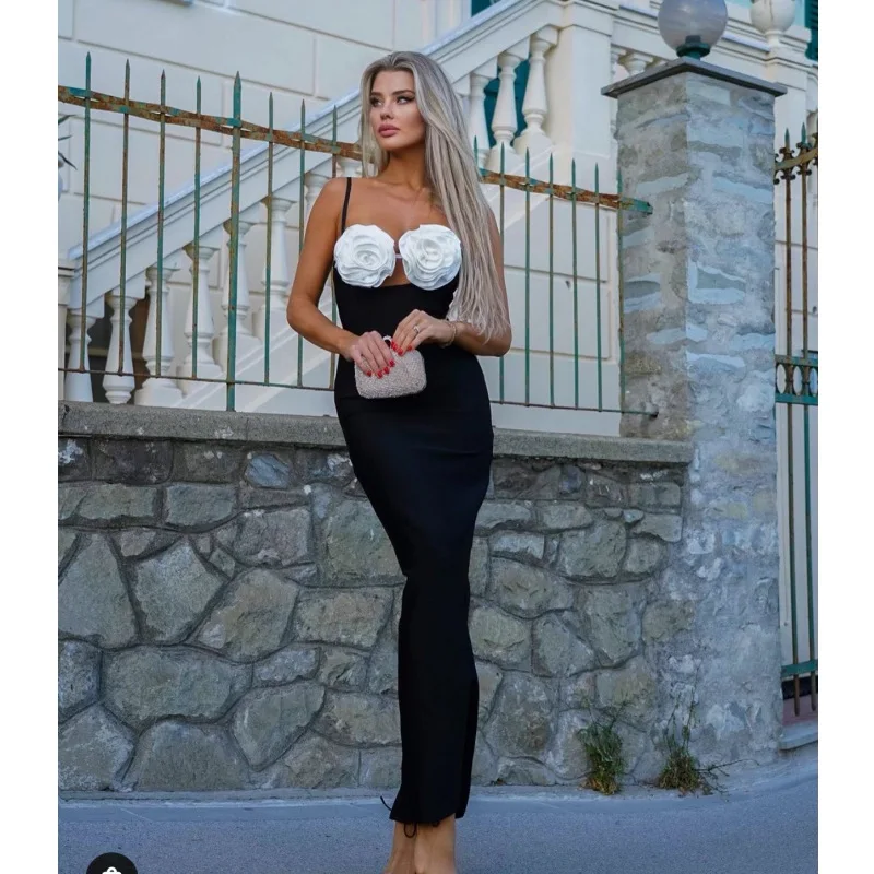 

2025Новогодний новый продукт Launch Трехмерное корсажное облегающее платье на бретелях Элегантное вечернее бандажное платье