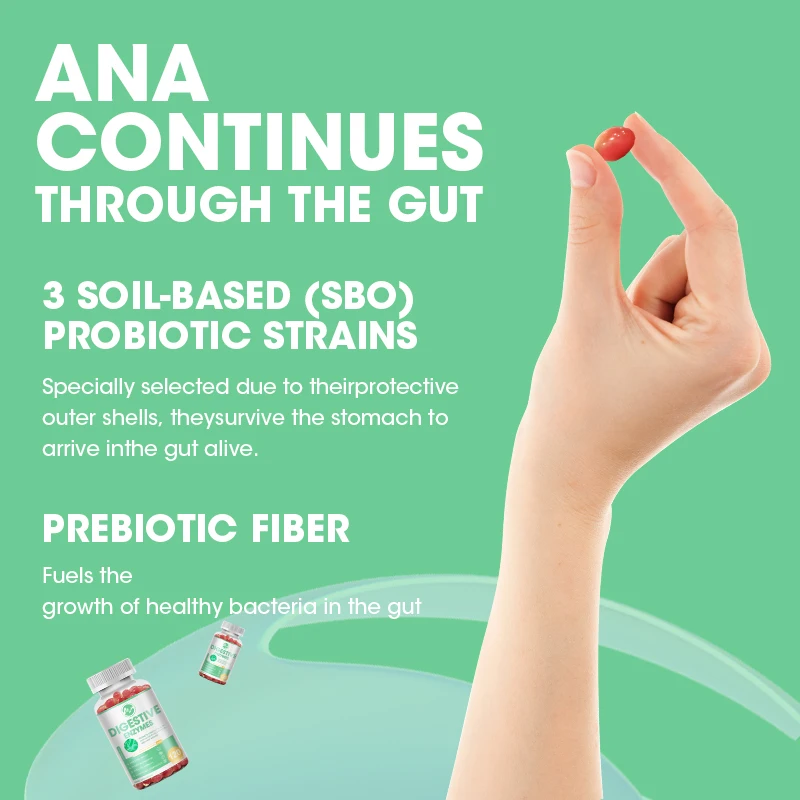 كبسولات إنزيم مينش مع امتصاص البروبيوتيك بالليكتوز يقلل من الانتفاخ ويعزز الجهاز المناعي