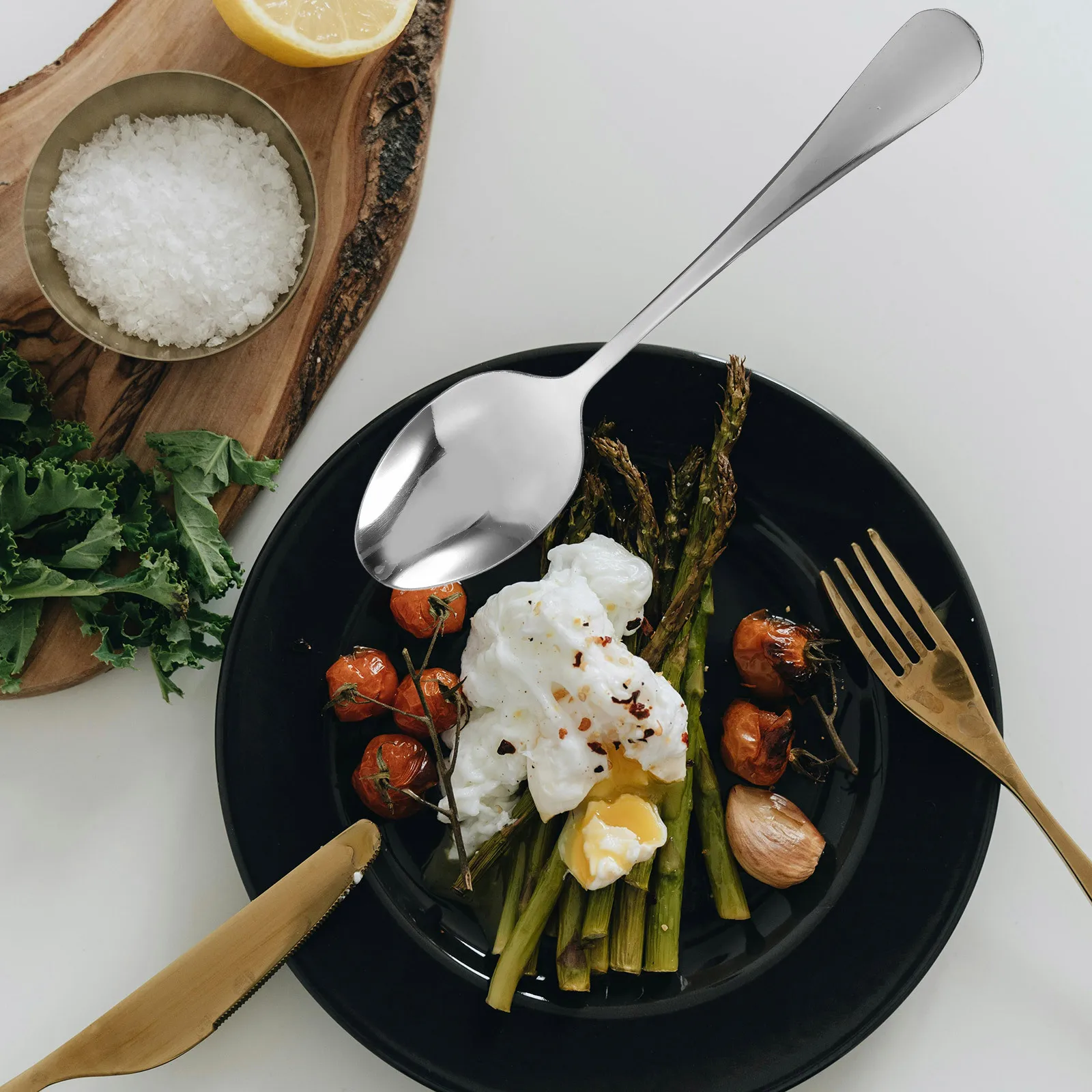 

6Pcs Stainless Steel Dinner Spoons Large Size Table Spoons Versatile Metal Spoon Set Kitchen Utensils Teaspoons Stainless Steel