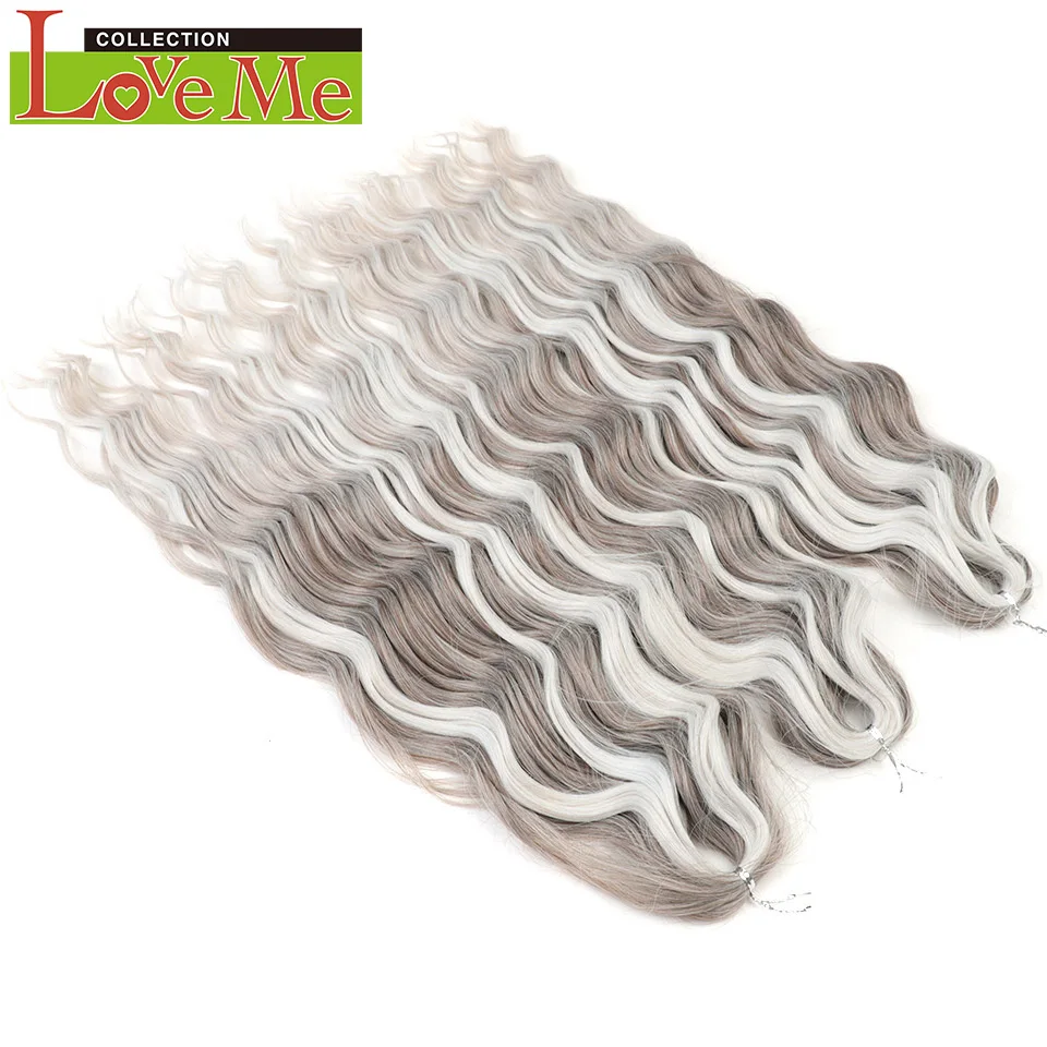 Anna Hair Synthetic Loose Deep Wave Braiding Hair Extensions 24 Inch Water Wave Braid Hair Ombre Blonde Twist Crochet Curly Hair