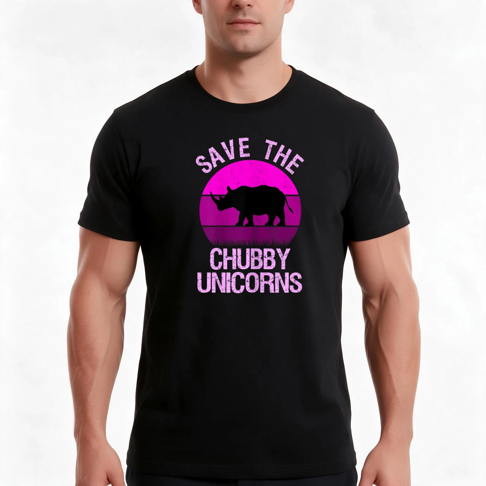 Save The Chubby Unicorns funny chubby T-Shirt, Summer Casual Cotton Tee, Oversized Streetwear Tops, Vintage Graphic Print