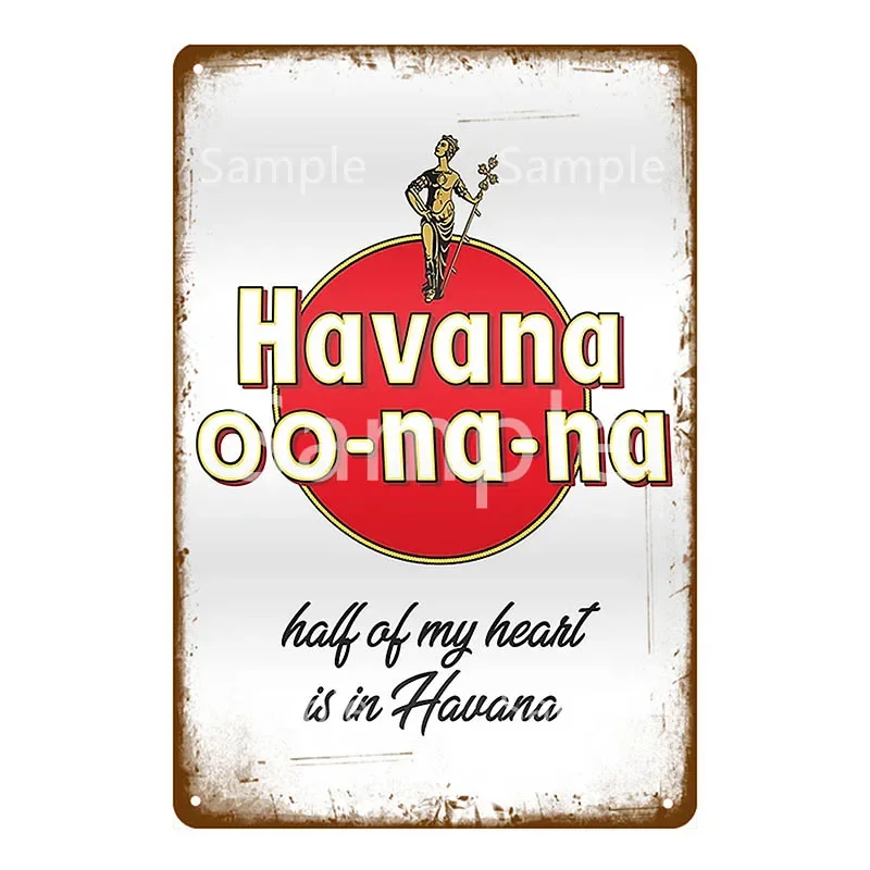 Cuba Libre Havana Club Metal Tin Sign Havana Rum Wall Plaque Poster Vintage Music Pub Bar Decor Retro Painting YL053