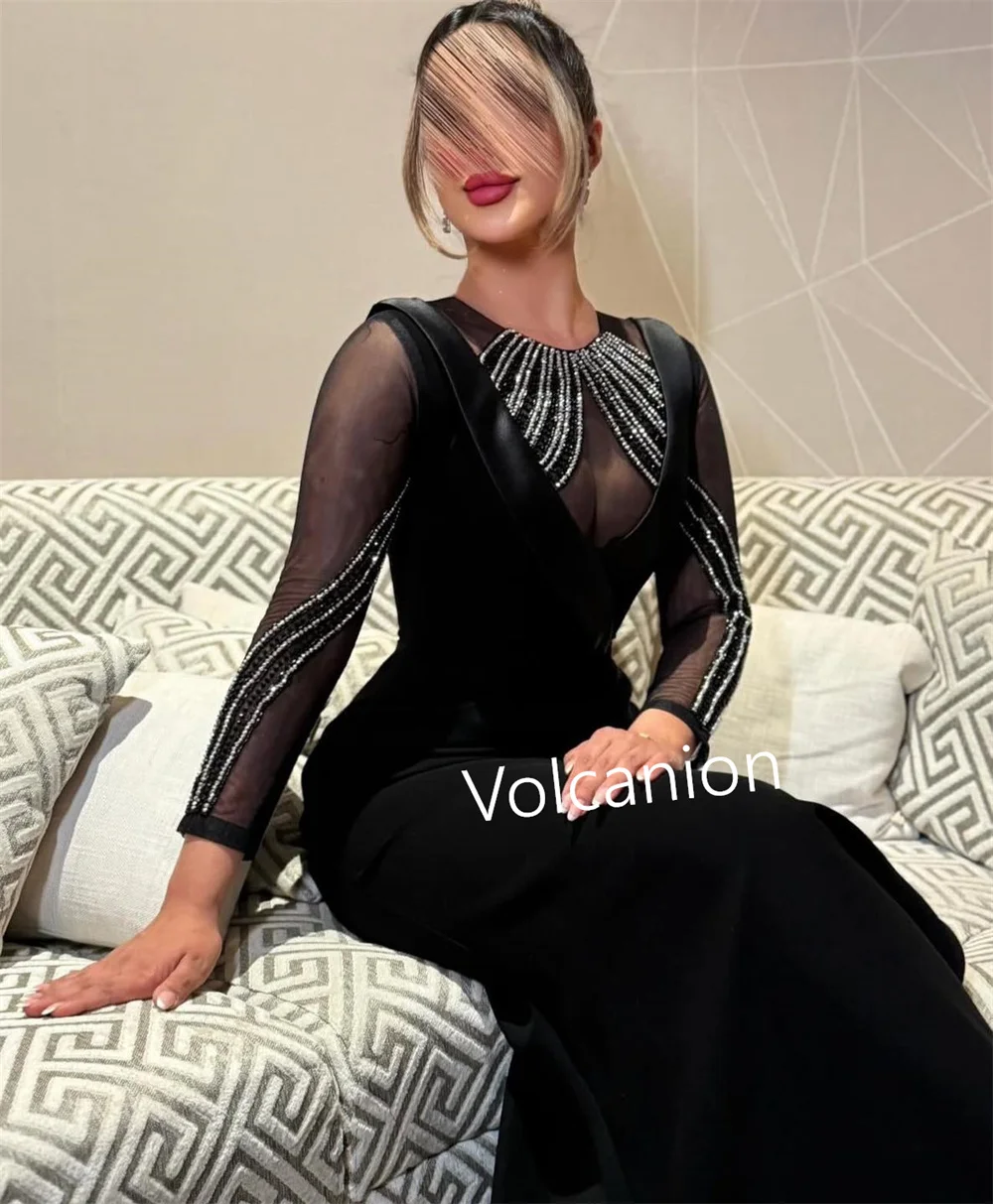 Платья миди из джерси с блестками и круглым вырезом по индивидуальному заказу, классические вечерние классические формальные размеры на заказ