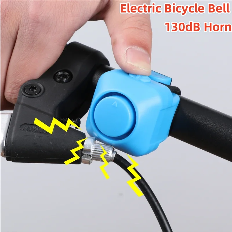 Electric Bicycle Bell 130dB Horn Rainproof MTB Road Bike Handlebar Ring Silica Gel Shell Speaker Cycling Accessories