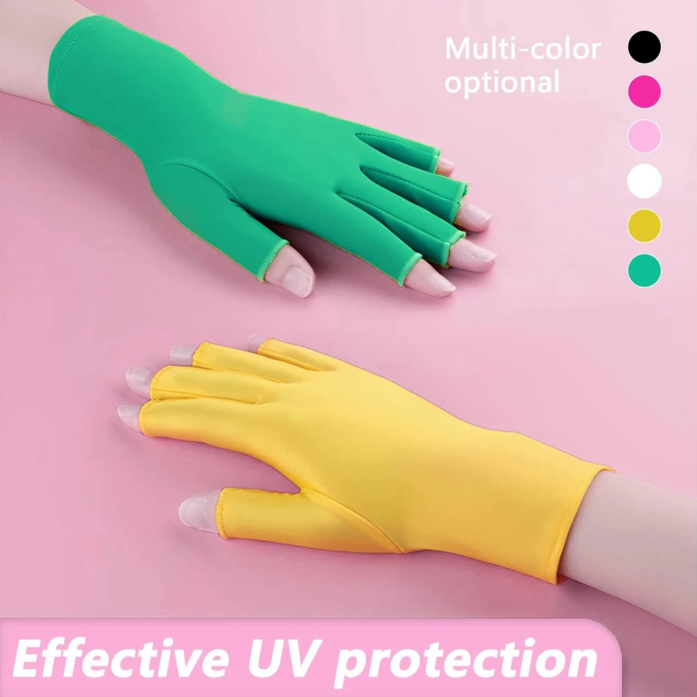 UV Gloves for Gel Nail Lamp 1 Pair Radiation Protection Gloves Manicure  Lampara UV Led Women Nail Art Manicure Tools