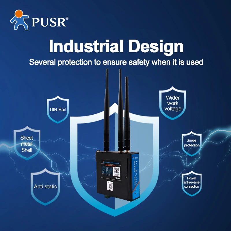USR-G806-A نسخة أمريكا الشمالية جهاز توجيه LTE صناعي 3G/4G مع PTCRB &ATT يدعم OpenVPN