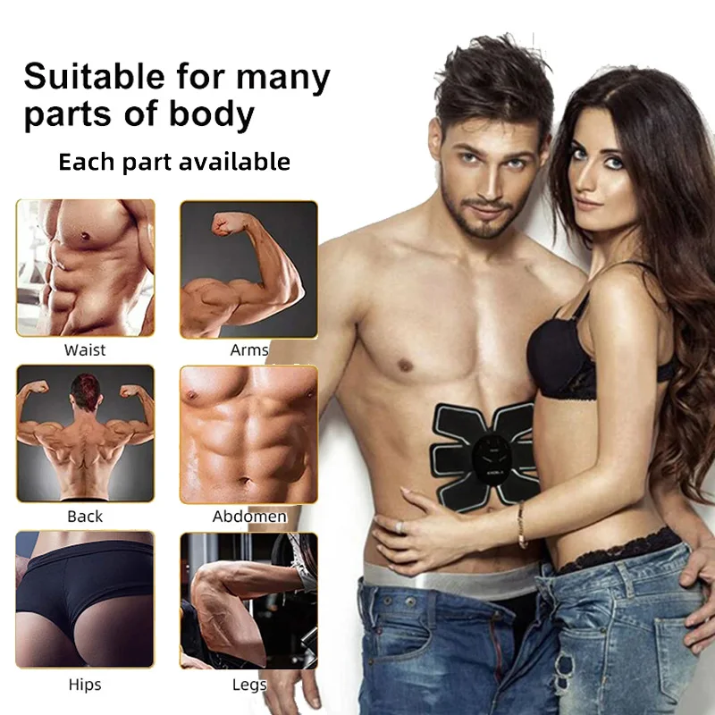 Electric Muscle Stimulator EMS Wireless Buttocks Hip Trainer USB Abdominal ABS Stimulator Fitness Workout Body Slimming Massager