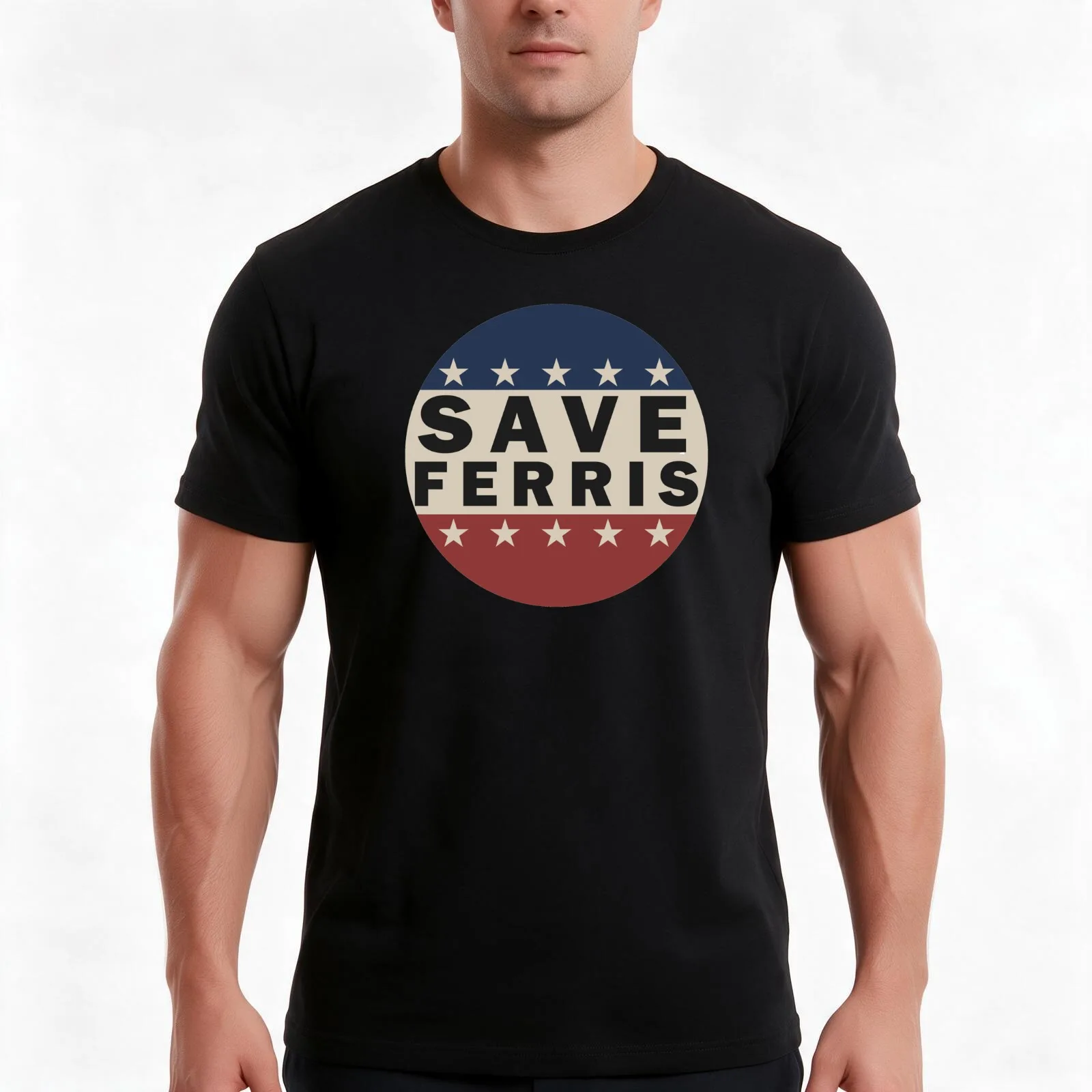 Save Ferris T-Shirt, Summer Casual Cotton Tee, Oversized Streetwear Tops, Vintage Graphic Print, Loose Fit Short Sleeve