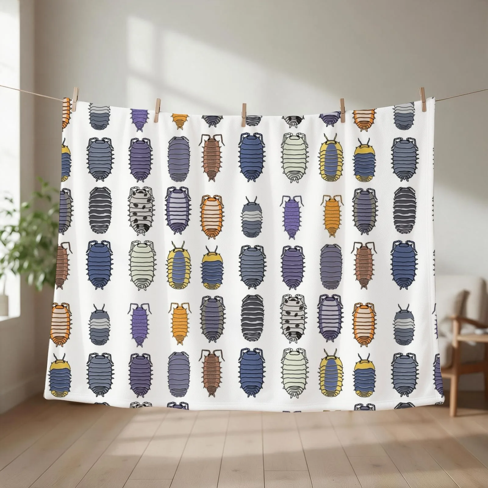 Isopods Throw Blanket Vintage Bed linens Thermal Warm Blankets