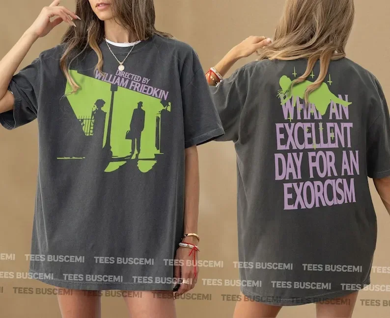 Film d'horreur des années 70, graphique d'exorcisme rétro T, souvenir du film des années 70, t-shirt vintage d'un cadeau d'exorciste pour les amateurs de films effrayants