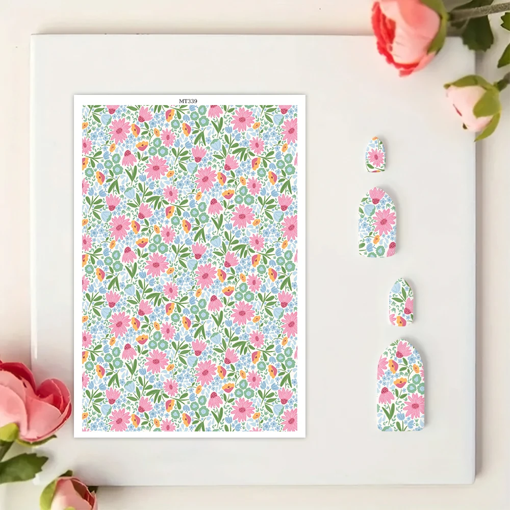 Daisy Flower Foilage Mushroom Polymer Clay Transfer Paper Abstract Pattern Stickers for DIY Jewelry Earrings Printing Paper