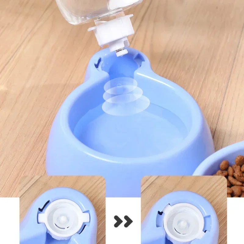 Cat Automatic Feeder Water Dispenser 350ml/1.8kg Large Capacity Food Container Small Dog Cat Feeding Drinking Bowl Anti Slip