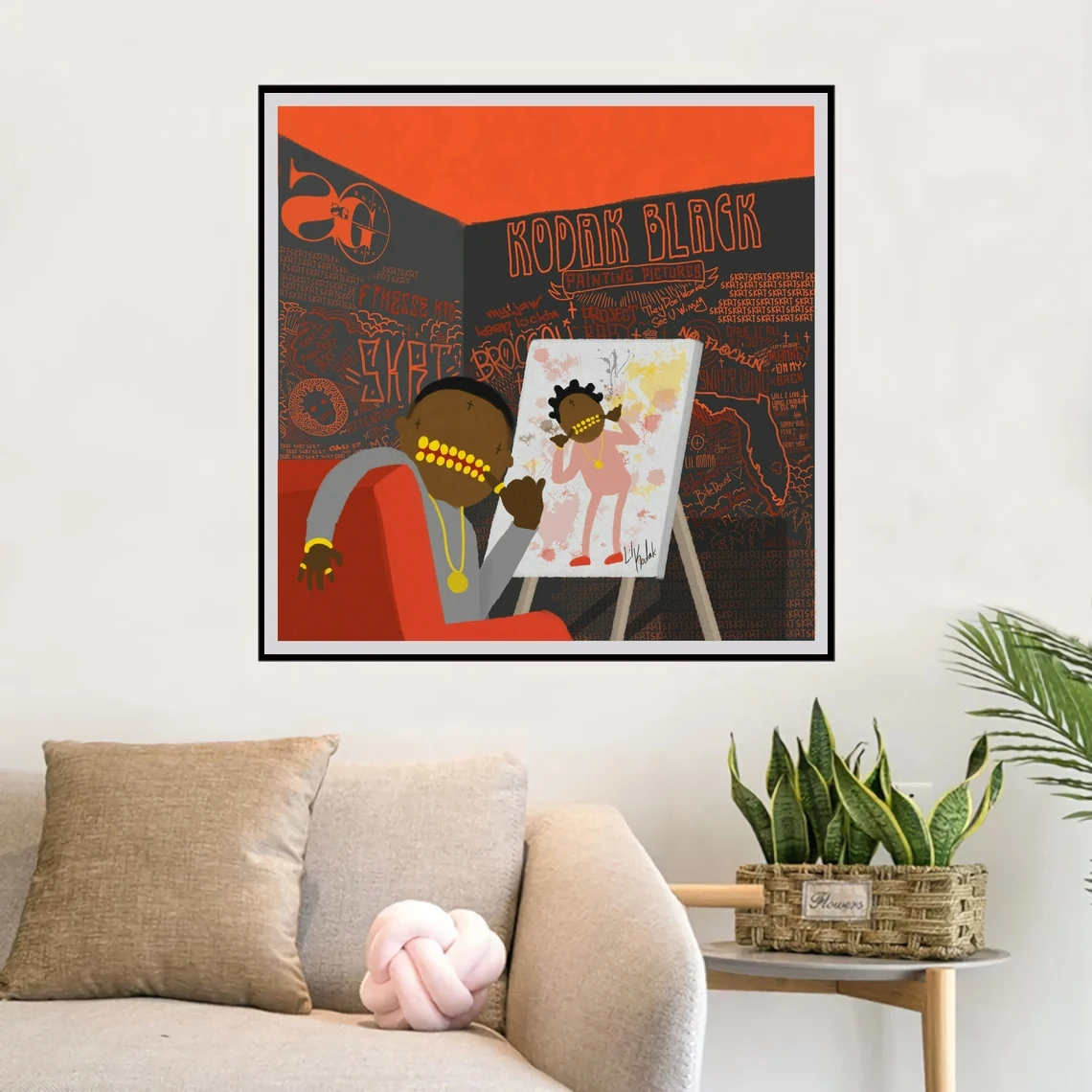 Kodak Black Painting Pictures Music Album Poster Canvas Art Print Home Decor Wall Painting ( No Frame )