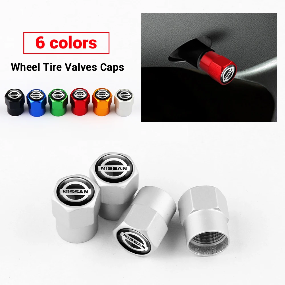 4pcs auto Metal Wheel Tire Valve Caps Stem case For Nissan Sylphy Cube Juke Rogue Micra Qashqai Altima Maxima Sentra accessories