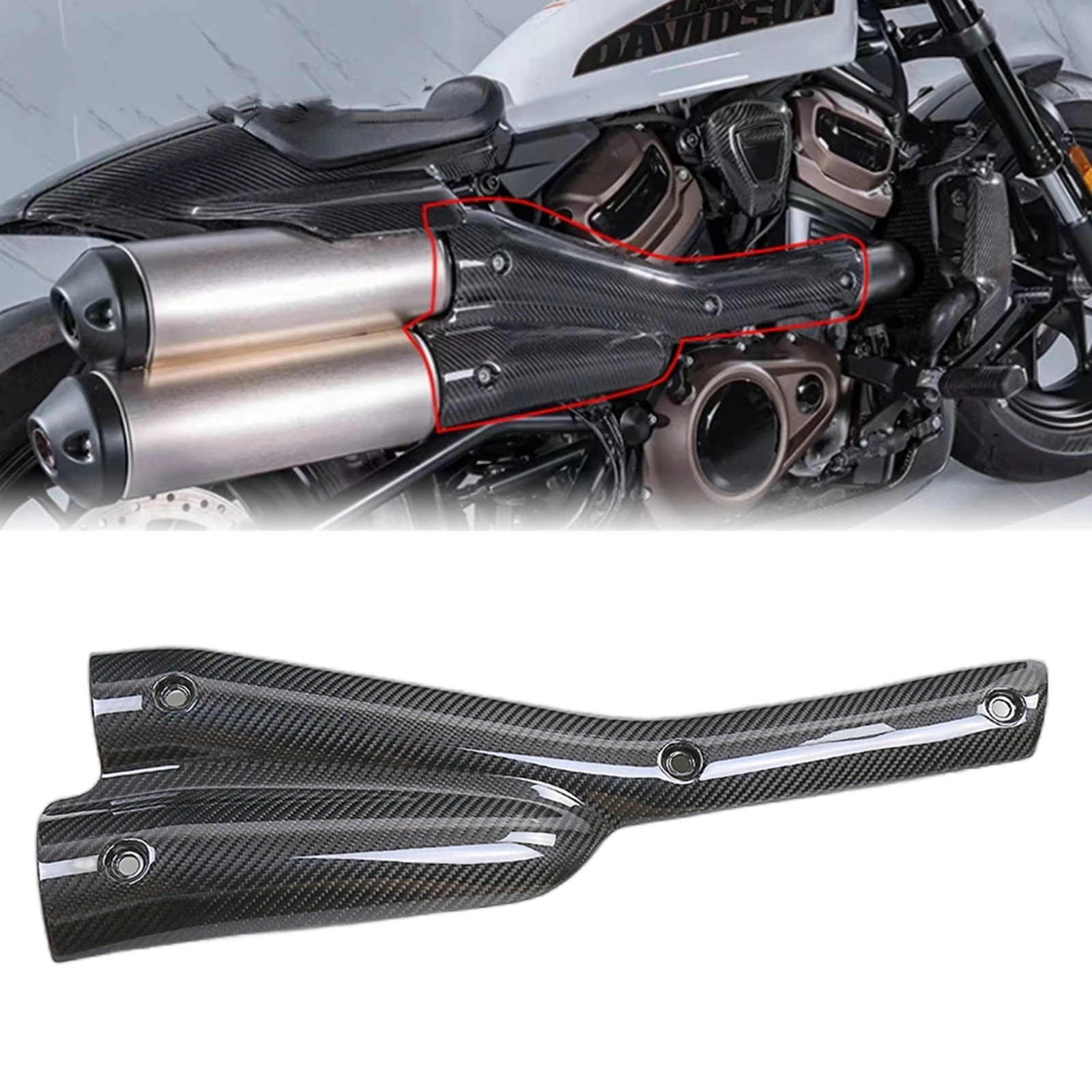 Motorcycle Muffler Exhaust Pipe Shield Trim Cover Guard Fairing For Harley Davidson Sportster S 1250 2021-2024