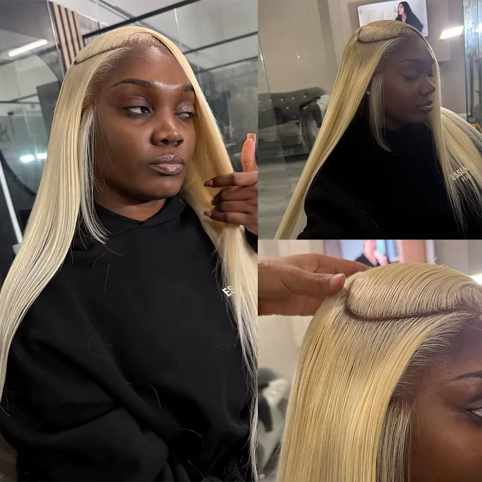 Osso preto cabelo reto 30 38 Polegada 13x6 hd peruca dianteira do laço 613 osso perucas retas 200 densidade 4/27 em linha reta real humano hai