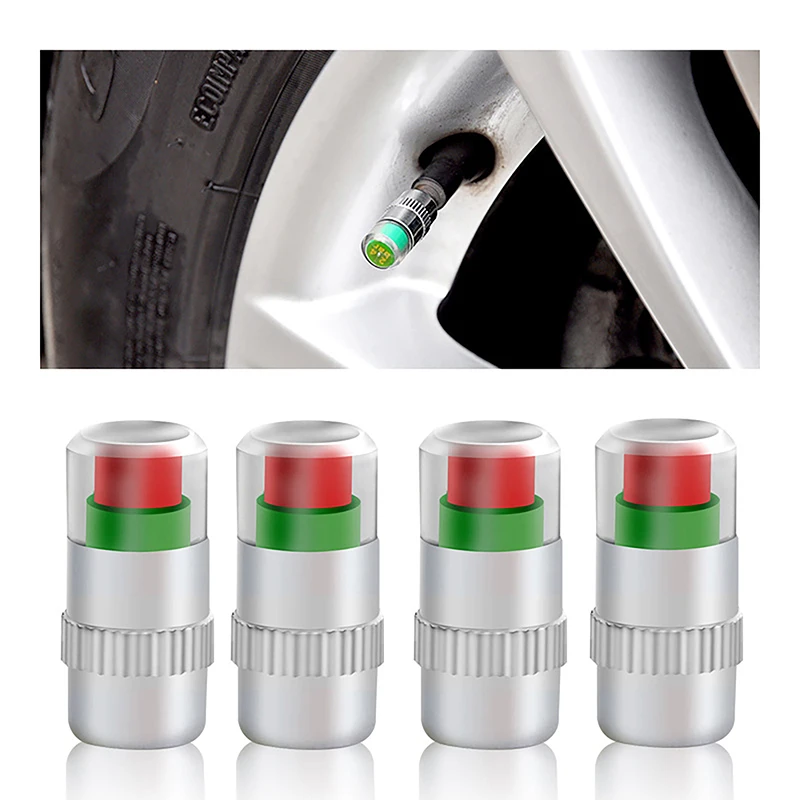 **2/4PCS Car Tire Pressure Gauge Indicator External Valve Detection Universal Type Alert Monitoring Valve Cap Sensor