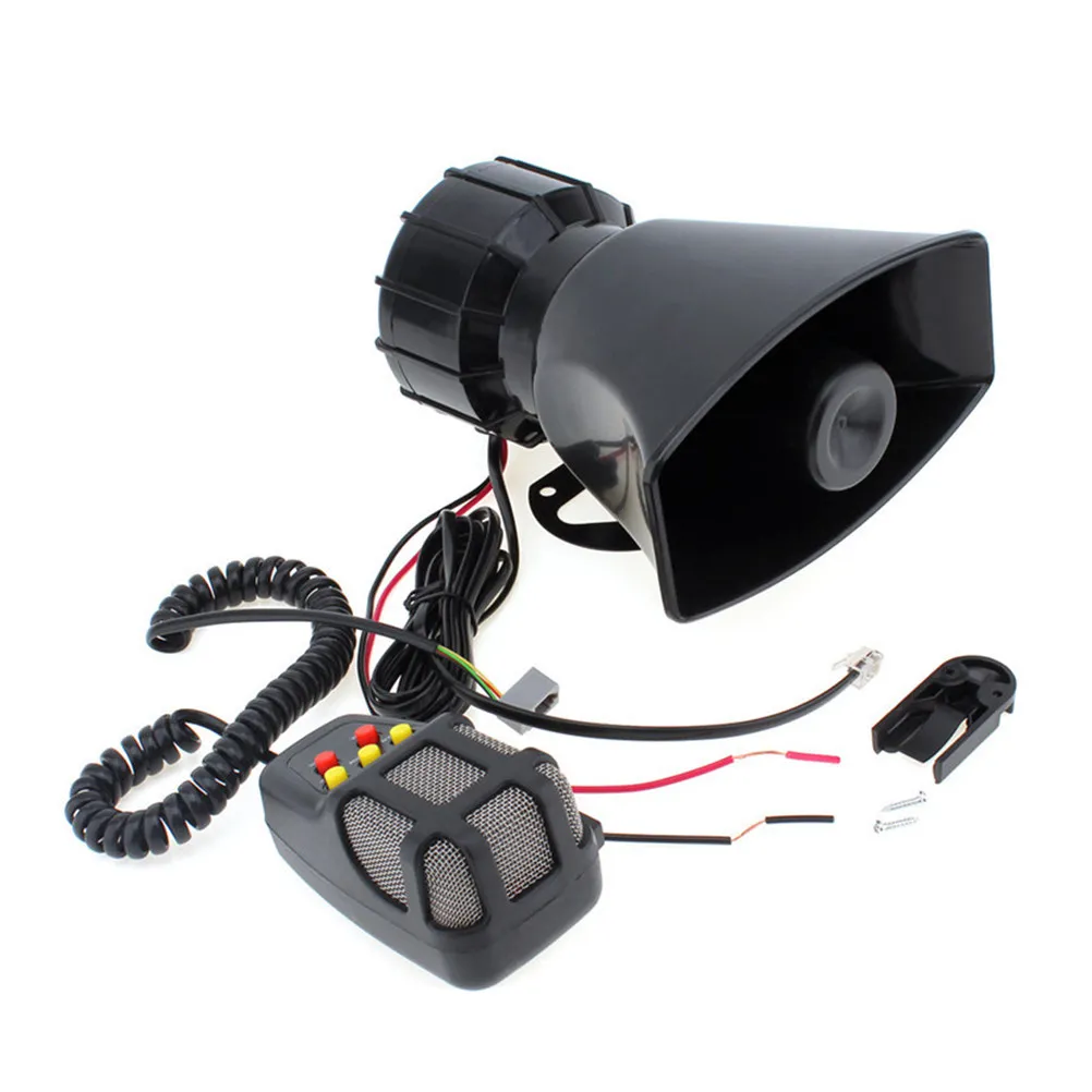 100W 12V 5-Tone Square Electric Horn for Car Motorcycle Truck Boat Universal Warning Alarm Loud Voice Amplifier Opening Horn