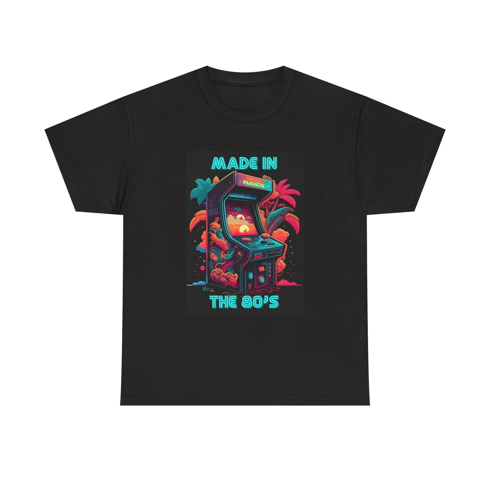 

Футболка Made In The 80s, винтажная неоновая футболка унисекс из плотного хлопка для аркадных игр