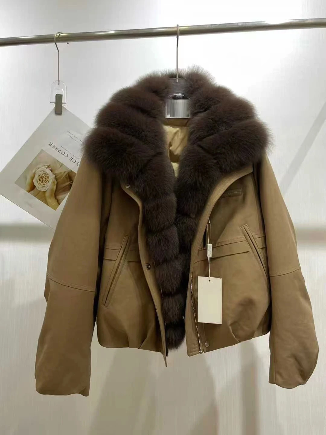   Collo in pelliccia giù Jaet Cappotto Parka caldo allentato da donna Casual Sle 80% piumino Potenza di riempimento Tessuto in cotone al 9%