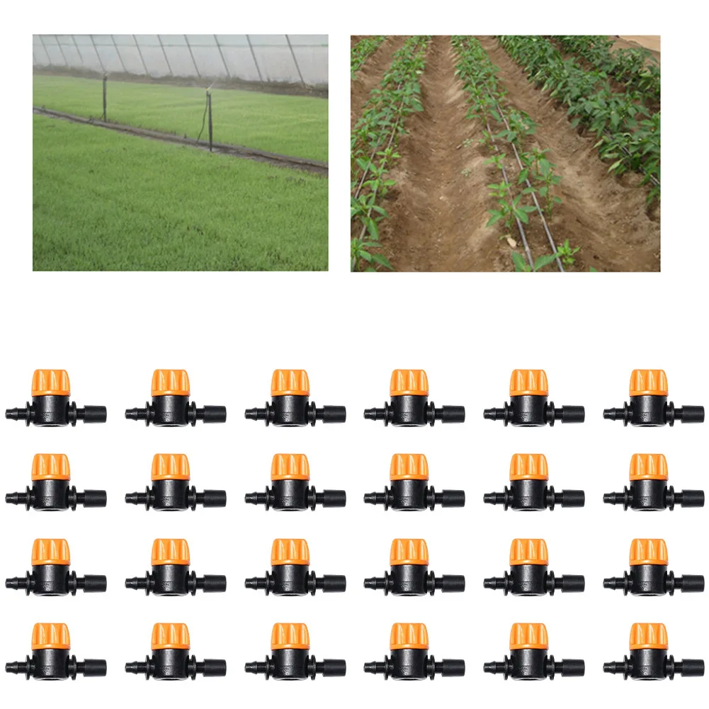 24 pcs Adjustable Flow Control Valve for Drip Irrigation Hose - Plastic Coupling for PE Pipes Garden Greenhouse
