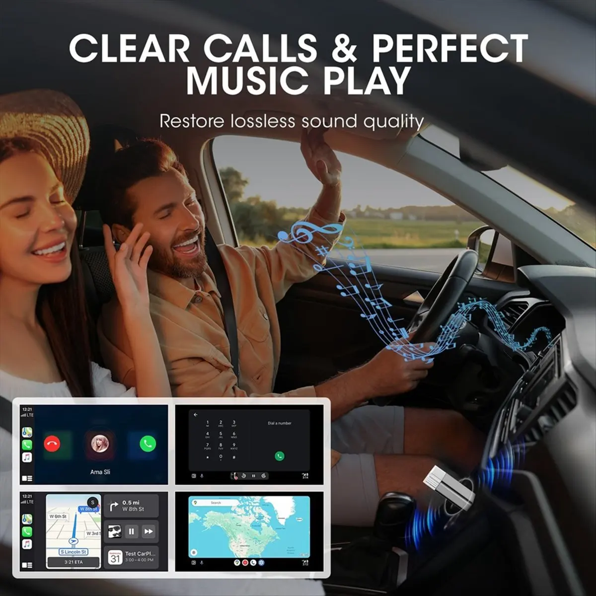 محول Carplay اللاسلكي الجديد + Mini لـ IOS وAndroid Auto، سلكي إلى دونجل صغير لاسلكي، محول سيارة بلوتوث