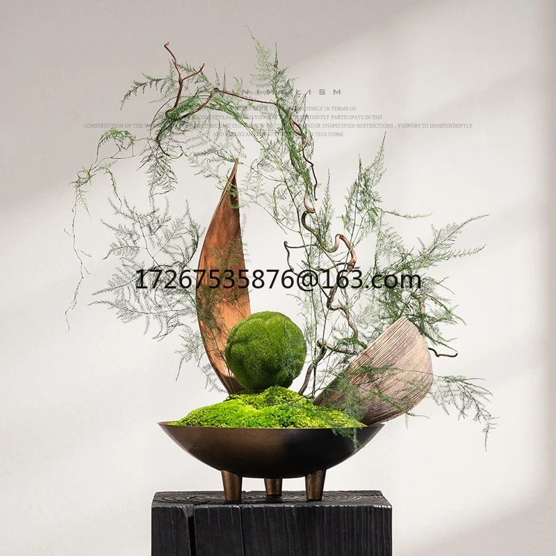 

Новый китайский стиль бессмертный мох бонсай поднос зеленое растение ваби песчаный ветер офис продаж отель ресторан