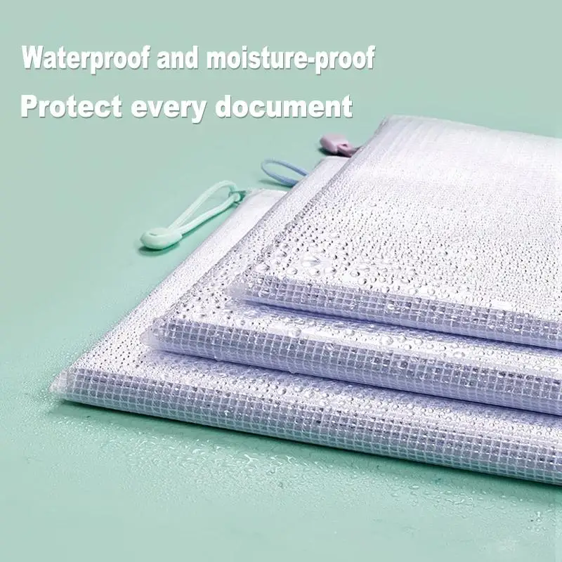 5 Stks/set A4 Mesh Rits Tas Document Opbergtas Waterdicht En Rip-Proof Map School Kantoorbenodigdheden