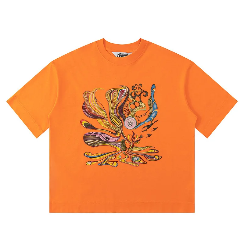 

25SS Casual Top Quality House Of Errors Straight Printed Short Sleeve High Street Tide Casual T-Shirt Mens