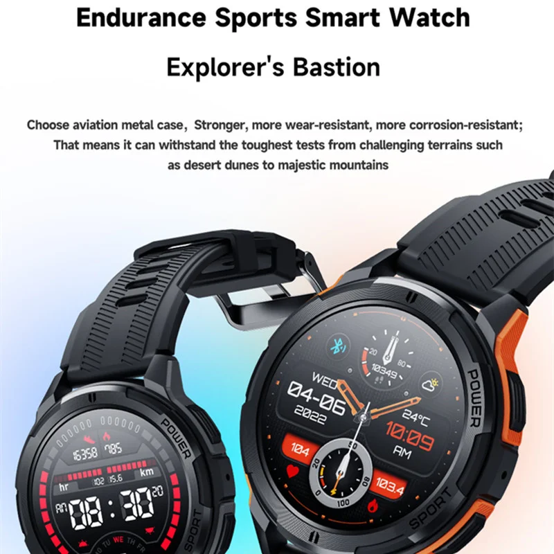 Smart Watch Men Bluetooth Call 1.43inch Amoled Screen C25 AI Voice 410mAh Battery 1ATM Waterproof Outdoor Sport Smartwatch