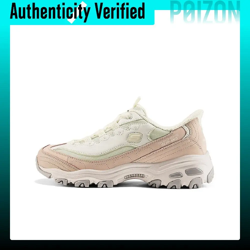 Skechers D'Lites Height-Increasing Low-top Chunky Sneakers Women's White Pink 150864-NTPK