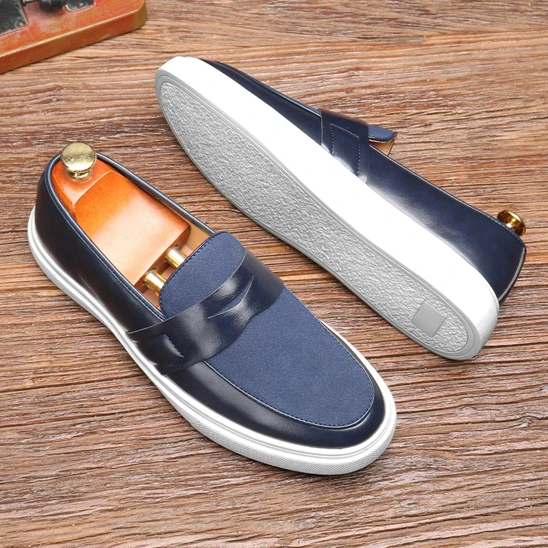 Luxe Heren Casual Slip-On Lederen Schoenen Heren Klassieke Britse Stijl Penny Loafers Heren Outdoor Mocassins Rijden Flats