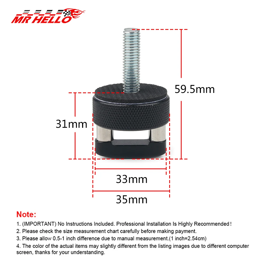 Quick Removal Fastener Thumb Screw with D Ring For 2007-2018 Jeep Wrangler JK, For 2018-2022 JL & Gladiator JT