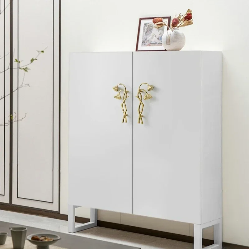 Europäische Kreative Dekoration Zweige Blätter Kleidung Küchenschränke Griffe Neuer Chinesischer Stil Messinggriff Eleganter Einlochgriff – Detail 12
