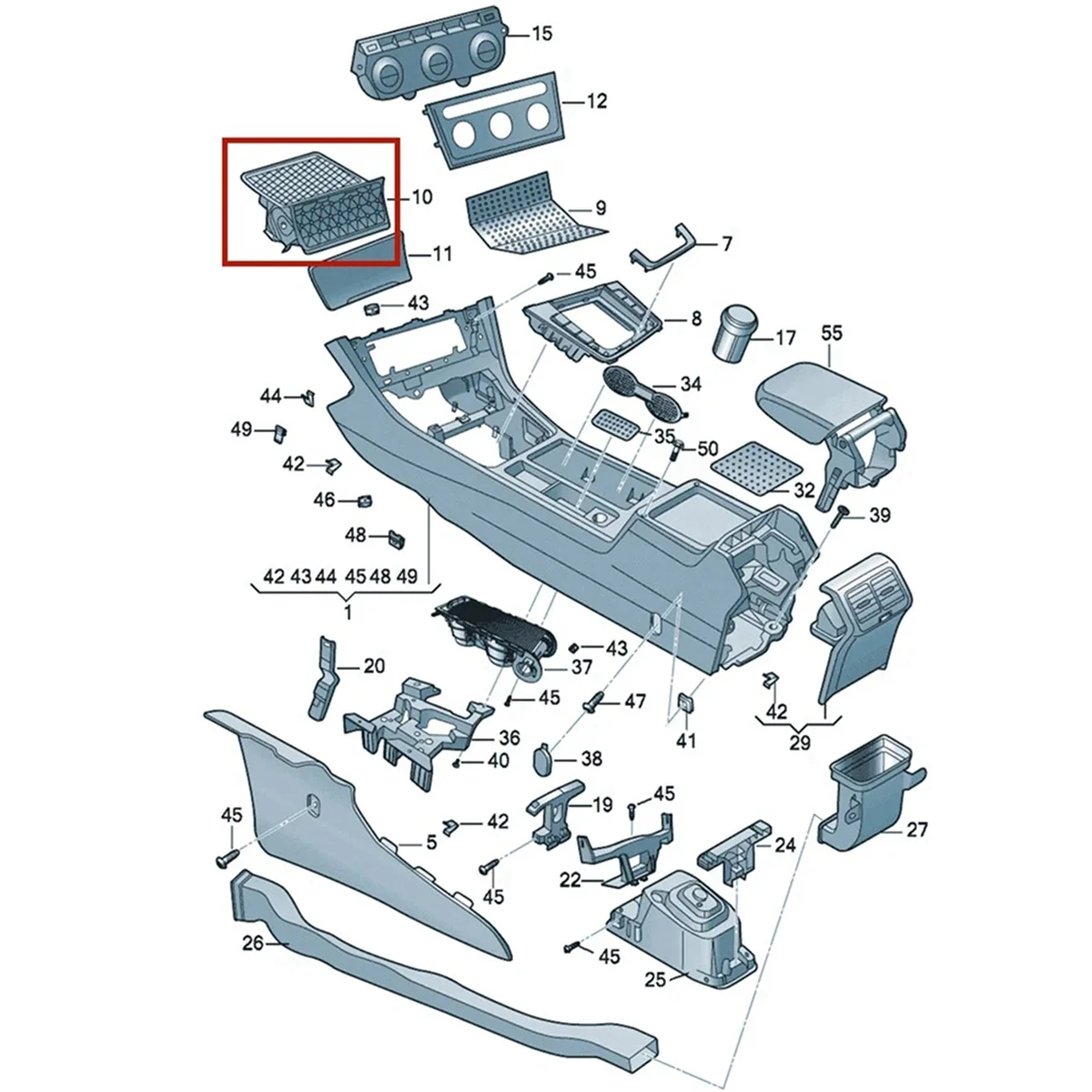 

5GG857337 для VW Golf MK7 интерьерная Центральная пепельница отделочная крышка отсек для хранения Пепельница