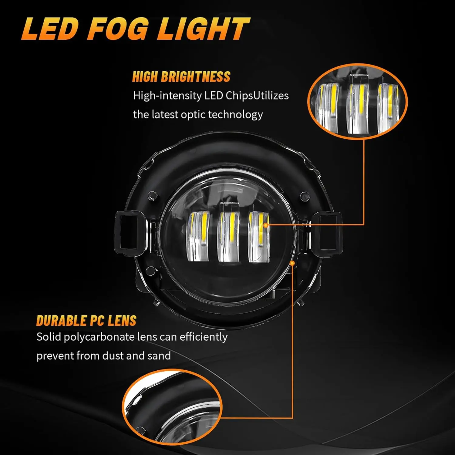 LED Fog Frontier 2010-2017 Driving Fog Lamps Assembly Replacement with Wiring Harness for 2005-2015 Xterra