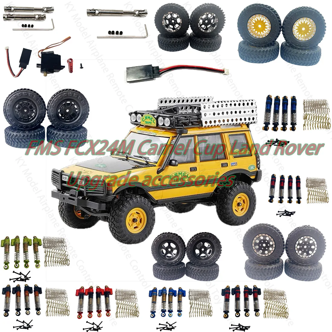 Fms Fcx24m Camel Cup Land Rover Accessory Upgrade Tire Shock Absorber Steering Engine Transmission Shaft Servo Motor Line