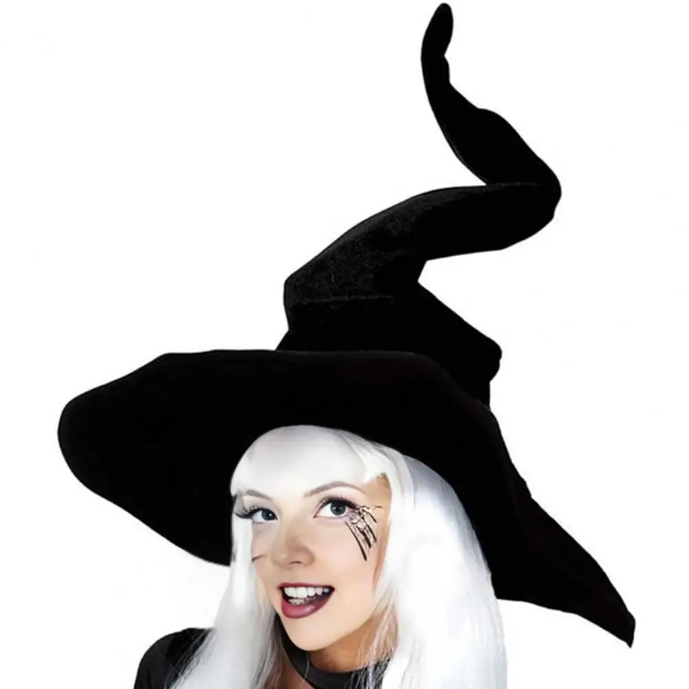 Halloween Hat Stage Show Witch Hat Velvet Witch Hat for Halloween Decor Stage Shows Festive Ambience Enhancer Versatile for A