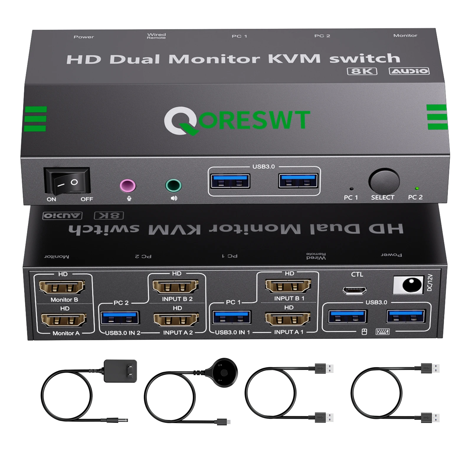 switch-kvm-con-audio-per-2-computer-e-2-monitor-8k-60hz-4k120hz-switch-kvm-hdmi-a-2-porte-per-doppio-monitor-con-4-porte-usb-30-per
