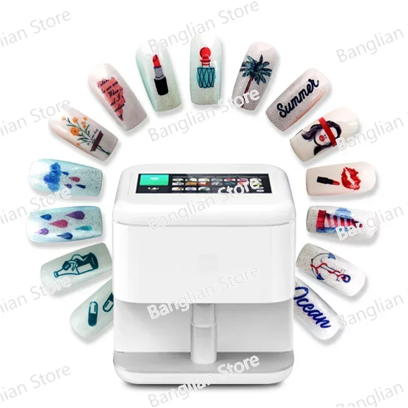 Portable Digital Intelligent Nail Art Printer 3D Touch Screen Mobile Nail Printing Machine with Wifi Manicure Nail Art Equipment