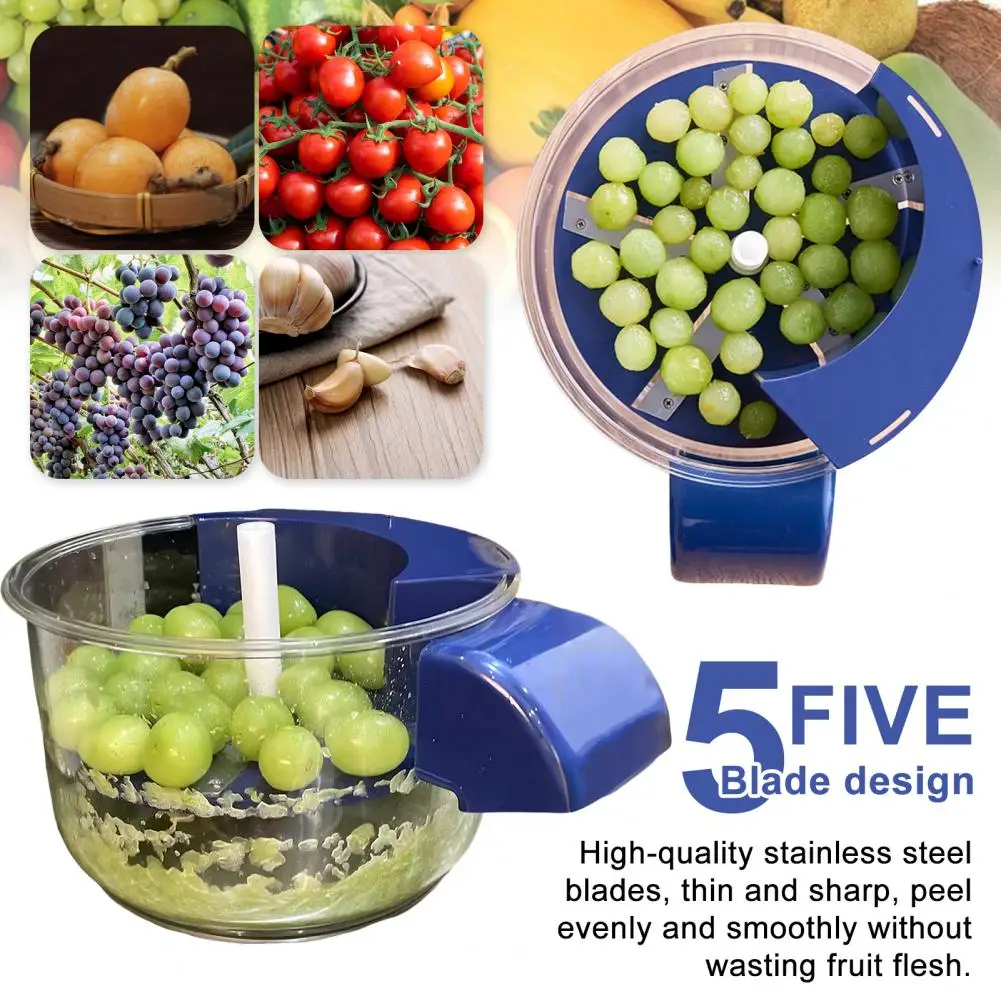 

Stainless Steel Kitchen Peeler High-speed Stainless Steel Electric Grape Peeling Machine for Home Use Rechargeable for Cherry