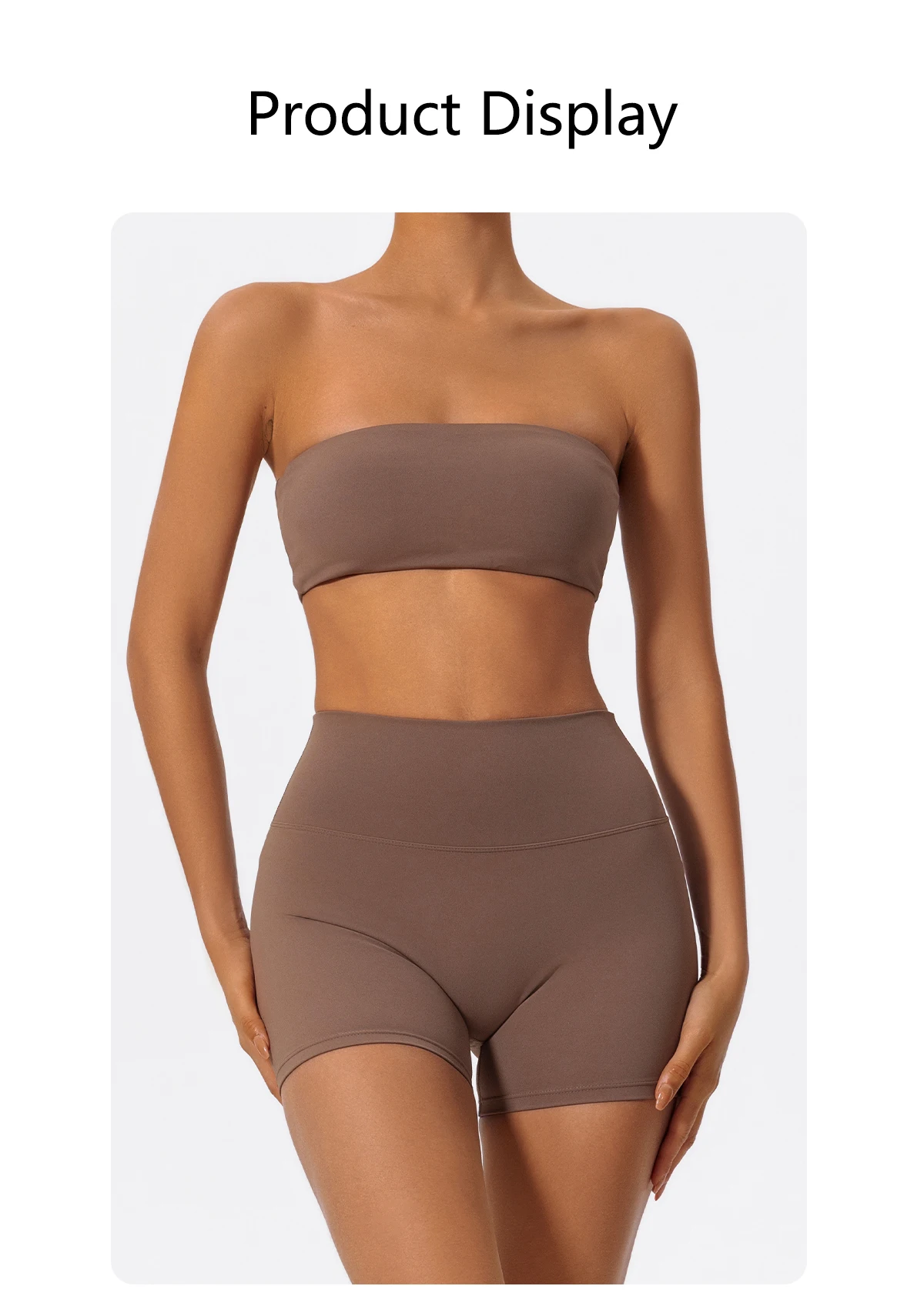 Hearuisavy 2-teiliges Gym-BH-Set für Damen, Yoga-Anzug, schnelltrocknendes Tube-Top, Sportbekleidung, Lauf- und Workout-Kleidung, Sport-Leggings-Sets für Damen – Detail 1