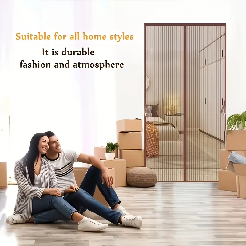Full Magnetic Anti Mosquito Mesh Door Curtain, Self Adhesive Auto Close Soft Screen Curtain For Kitchen Indoor Use
