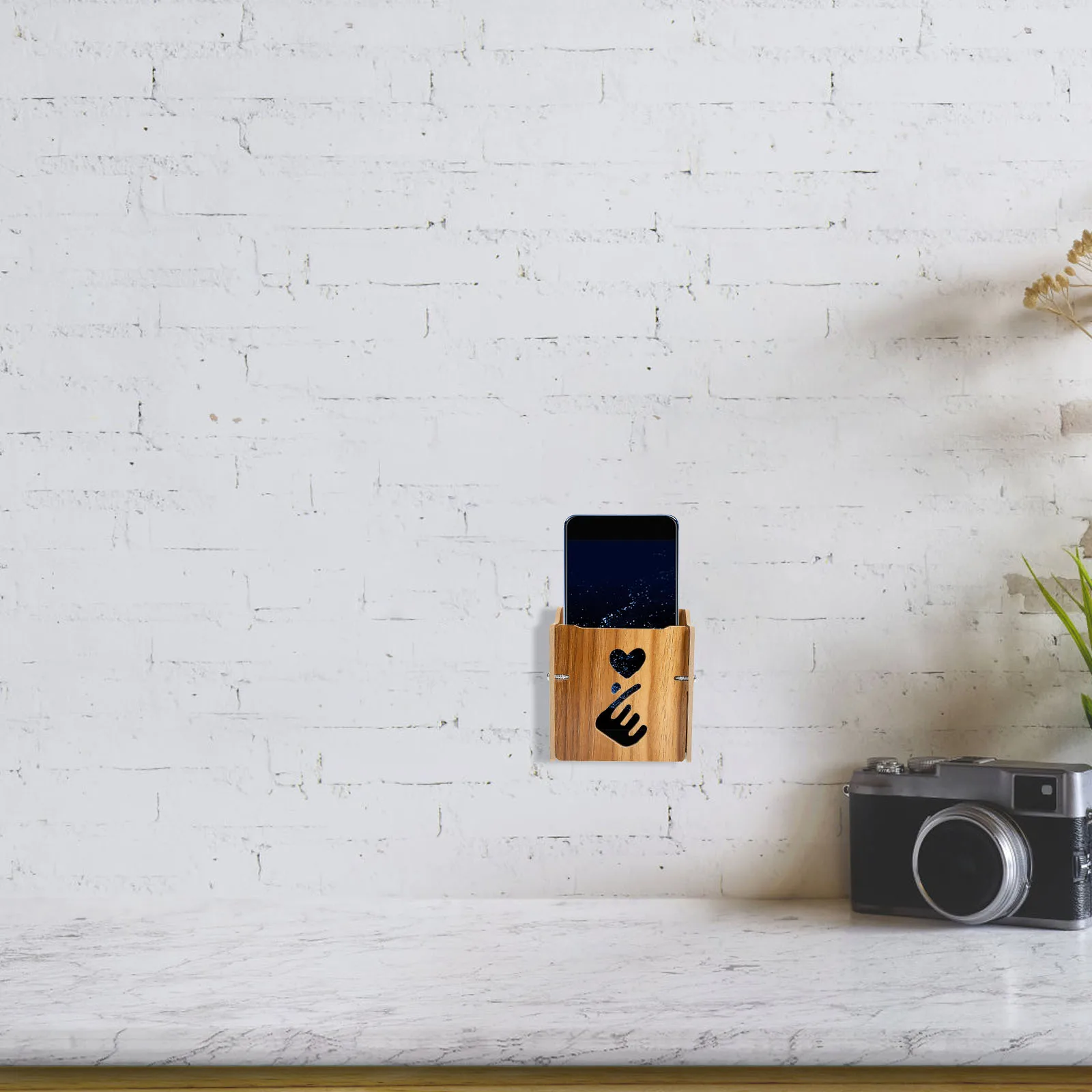 

Wall Mount Remote Controller Container Rack Wooden Cell Phone Holder Organizer Remote Controller Container Storage Box Home Use