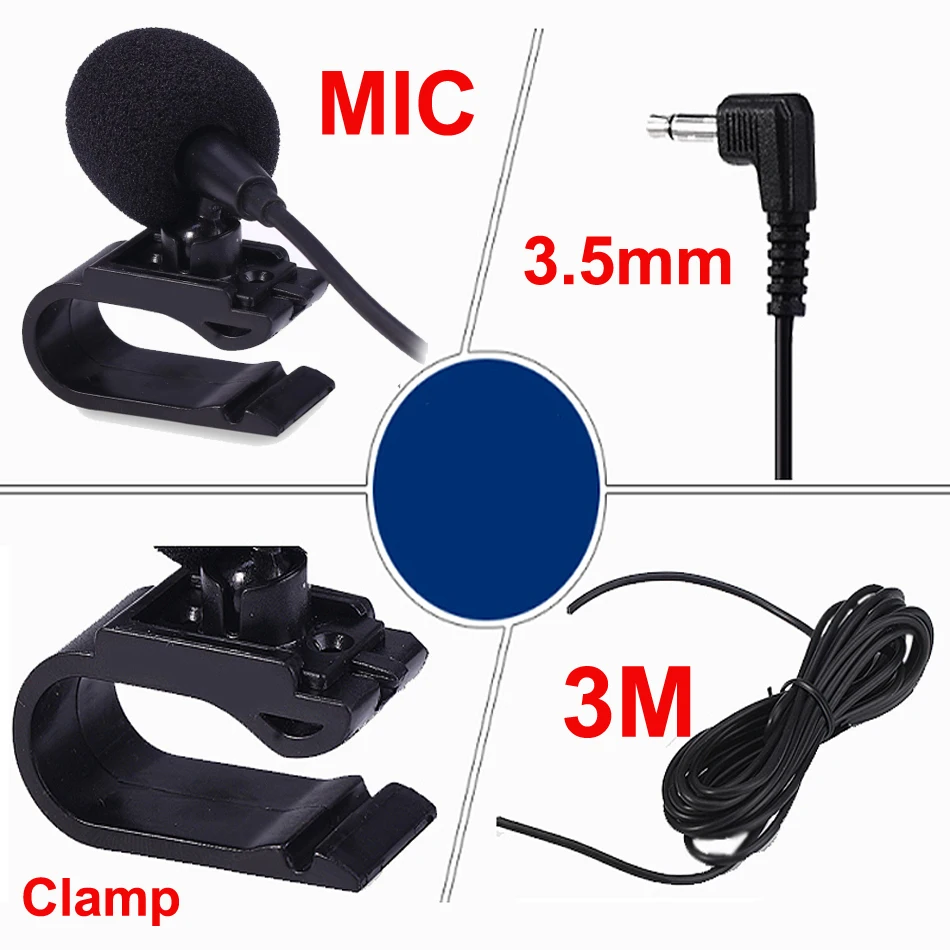 Rhythm 3.5mm Jack Plug Mic Stereo Mini Wired External Microphone Professionals Car Audio Microphone  for Auto DVD Radio 3m Long